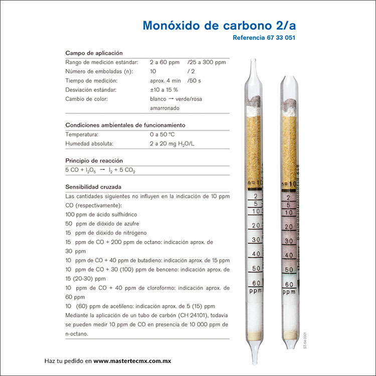 Tubos Drager Monóxido de Carbono 2/a